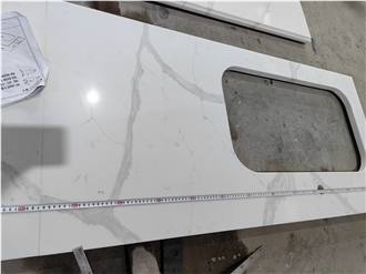 GOLDTOP 5062 Calacatta Victoria White Quartz Kitchen Tops