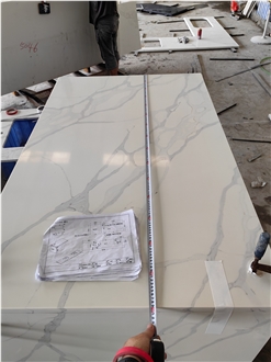 GOLDTOP 5062 Calacatta Victoria White Quartz Kitchen Tops