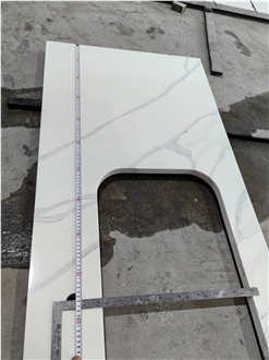 GOLDTOP 5062 Calacatta Victoria White Quartz Kitchen Tops