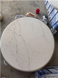 GOLDTOP 5065 Vivo White Quartz Solid Surface Table Tops