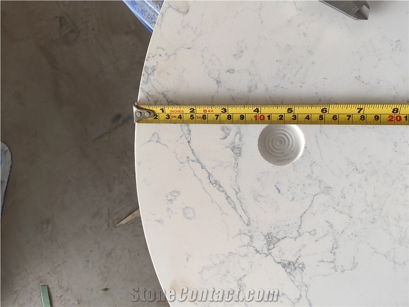 GOLDTOP 5065 Vivo White Quartz Solid Surface Table Tops