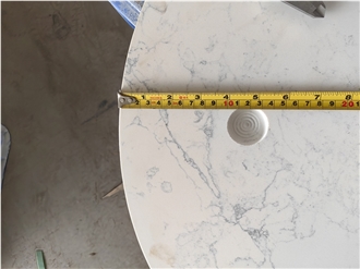GOLDTOP 5065 Vivo White Quartz Solid Surface Table Tops