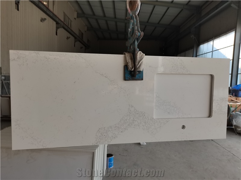 GOLDTOP 5069 Calacatta Noval White Quartz Kitchen Tops