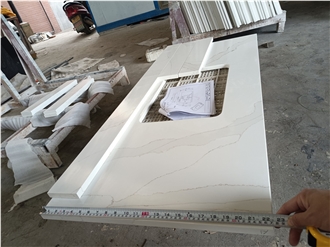 GOLDTOP 5109 Calacatta Apuana White Quartz Kitchen Tops