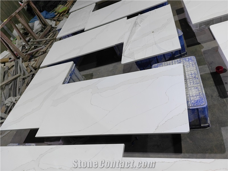 GOLDTOP 5109 Calacatta Apuana White Quartz Kitchen Tops