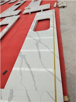 GOLDTOP 6021 Concrete Glacier White Quartz Kitchen Tops