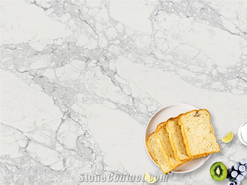 Polished 5117 Statuario Verona Quartz Slabs