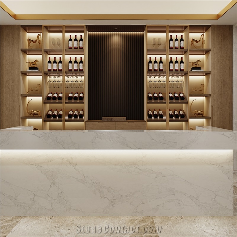 Polished 5117 Statuario Verona Quartz Slabs