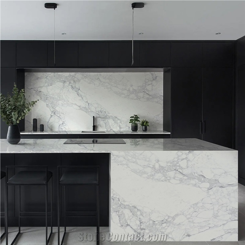 Polished 5117 Statuario Verona Quartz Slabs