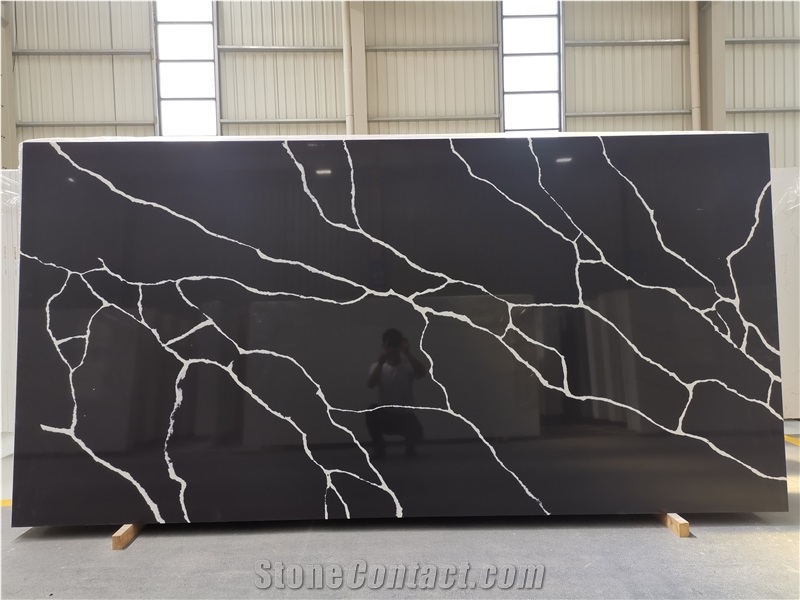 Sink Cut Custom Size Black Quartz 5024 Kitchen Countertop