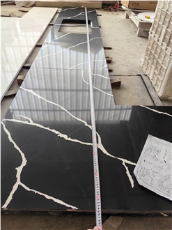 Sink Cut Custom Size Black Quartz 5024 Kitchen Countertop