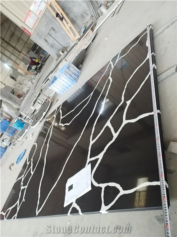 Sink Cut Custom Size Black Quartz 5024 Kitchen Countertop