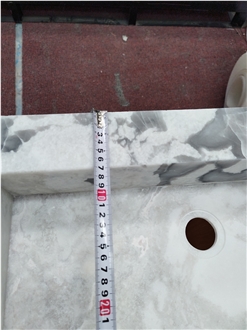 Goldtop Fendi White Double Sink  Bathroom Countertop