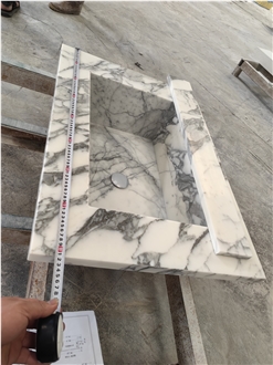 Home Luxurious Arabescato Marble Bathroom Countertop