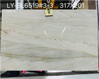 Natural White Cristallo Quartzite Slabs