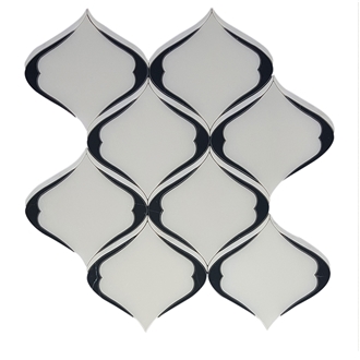 Black And White Marble Waterjet Mosaic Tiles For Floor Tile