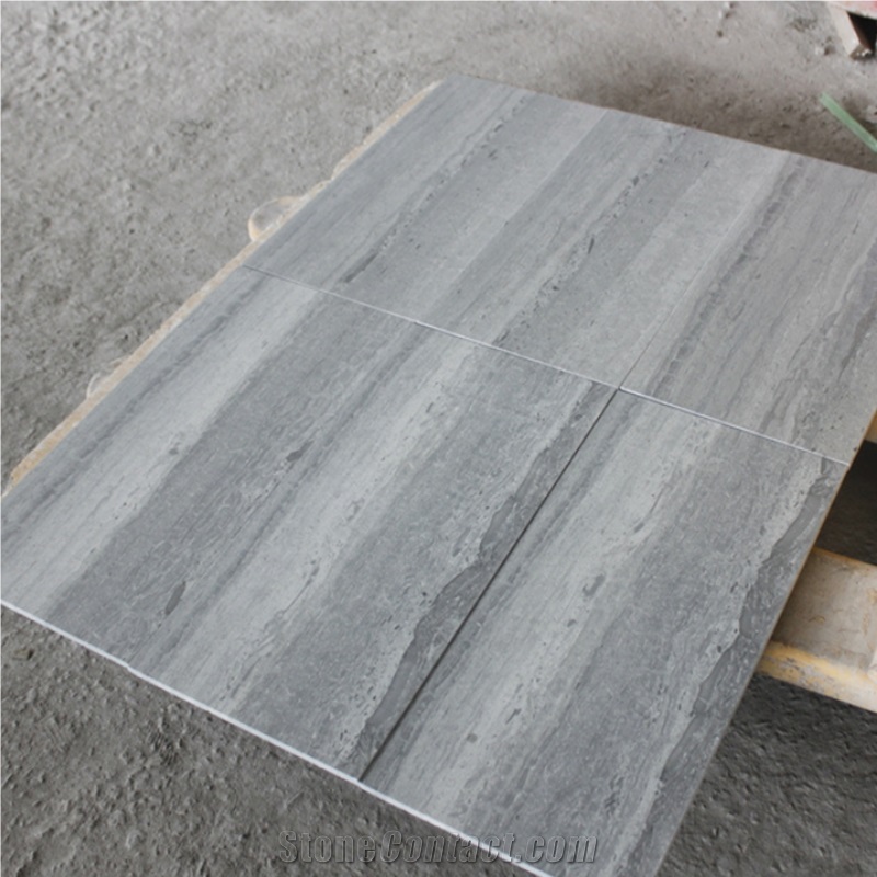 Blue Wood Vein Marble Wall Tiles Wooden Grain Marble Slab Tile