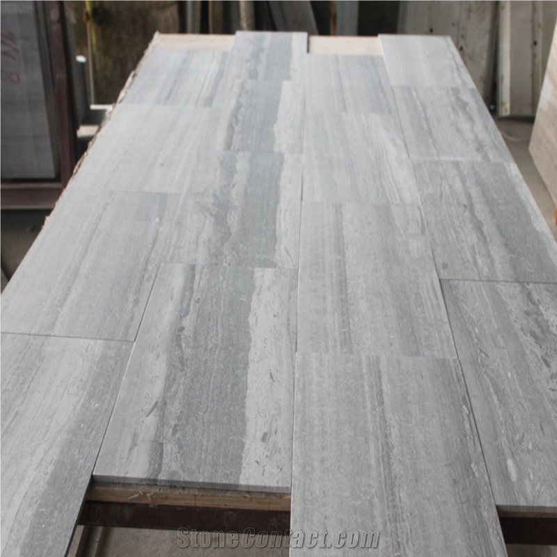 Blue Wood Vein Marble Wall Tiles Wooden Grain Marble Slab Tile