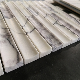 Milas New York Marble 3D Concave Flute Mosaic Tiles