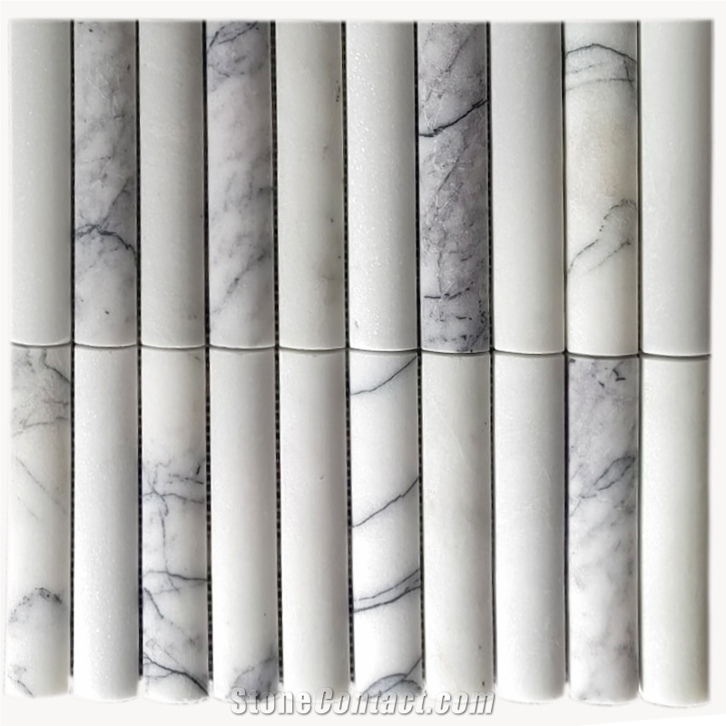 Milas New York Marble 3D Concave Flute Mosaic Tiles