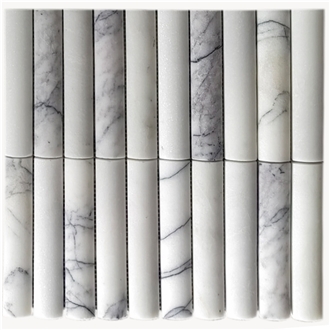 Milas New York Marble 3D Concave Flute Mosaic Tiles