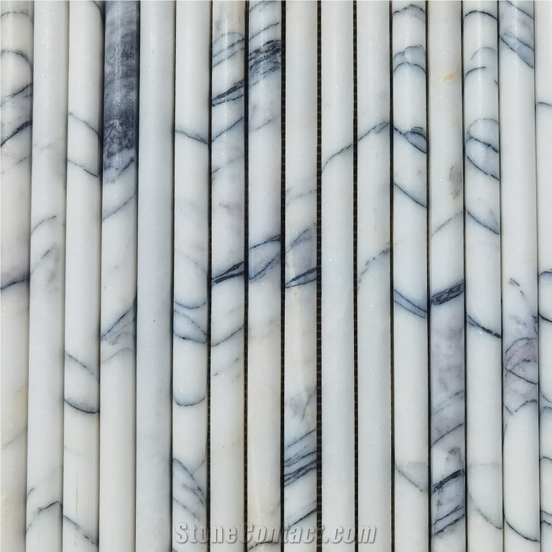 Milas New York Marble 3D Concave Flute Mosaic Tiles