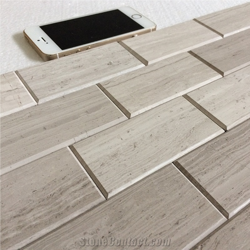 Peel And Stick 4Mm Adhesive Thin Subway Marble Mosaic Tiles