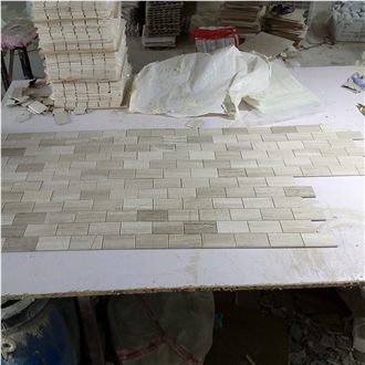 Peel And Stick 4Mm Adhesive Thin Subway Marble Mosaic Tiles