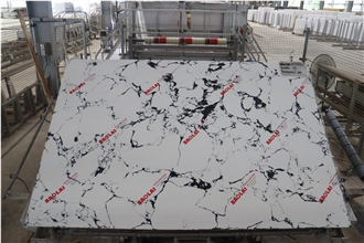 Calacatta Nera Bao Lai Artificial Marbles Quartz Slabs