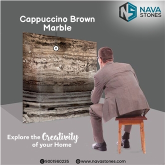 Cappuccino Brown Marble Slabs