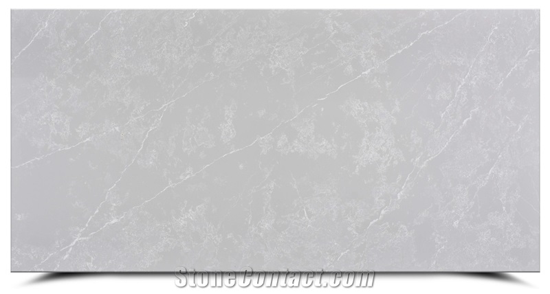 AQ8674 Light Grey Quartz With White Veins Quartz Slabs