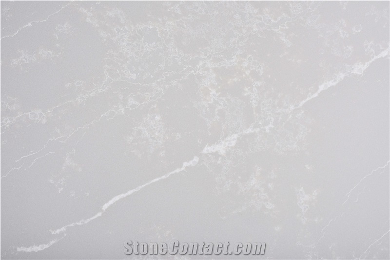 AQ8674 Light Grey Quartz With White Veins Quartz Slabs