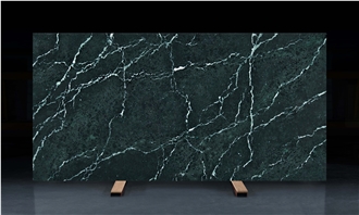 Ash Quartz - Dark Green Quartz Slabs With White Vein Ash Quartz - Dark Green Quartz Slabs With White Vein