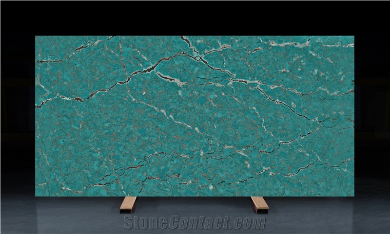 Ash Quartz -  Green Blue Pretty Quartz Slabs