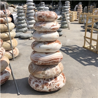 Garden Landscape Big Pebble Onyx Showstone Cobble Fountains