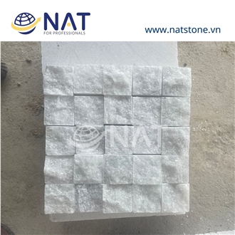 Vietnam Marble Cubes - Color White Split For Paving