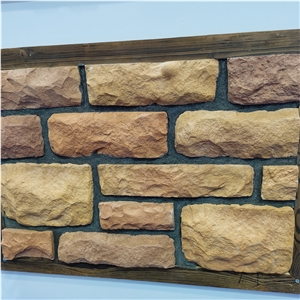 Earthy Yellow Artificial Culture Stone For Wall Tiles