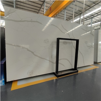 Grade  With Grey Veins Calacatta White  Engineered Stone For Floor