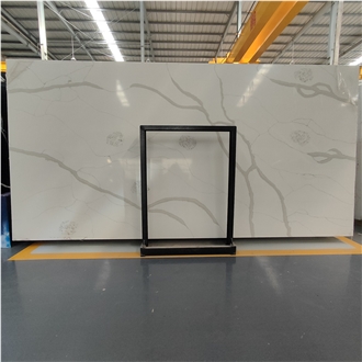 Grade  With Grey Veins Calacatta White  Engineered Stone For Floor