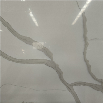 Grade  With Grey Veins Calacatta White  Engineered Stone For Floor