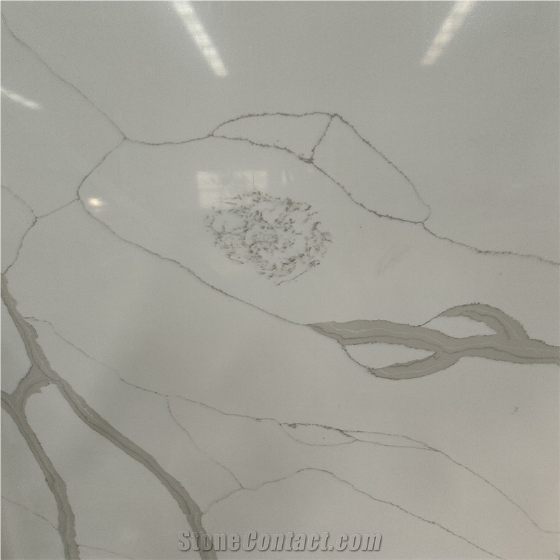 Grade  With Grey Veins Calacatta White  Engineered Stone For Floor