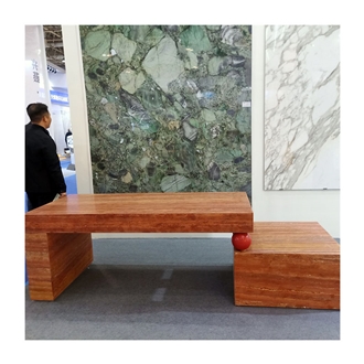 Customization Nature Red Travertine Table