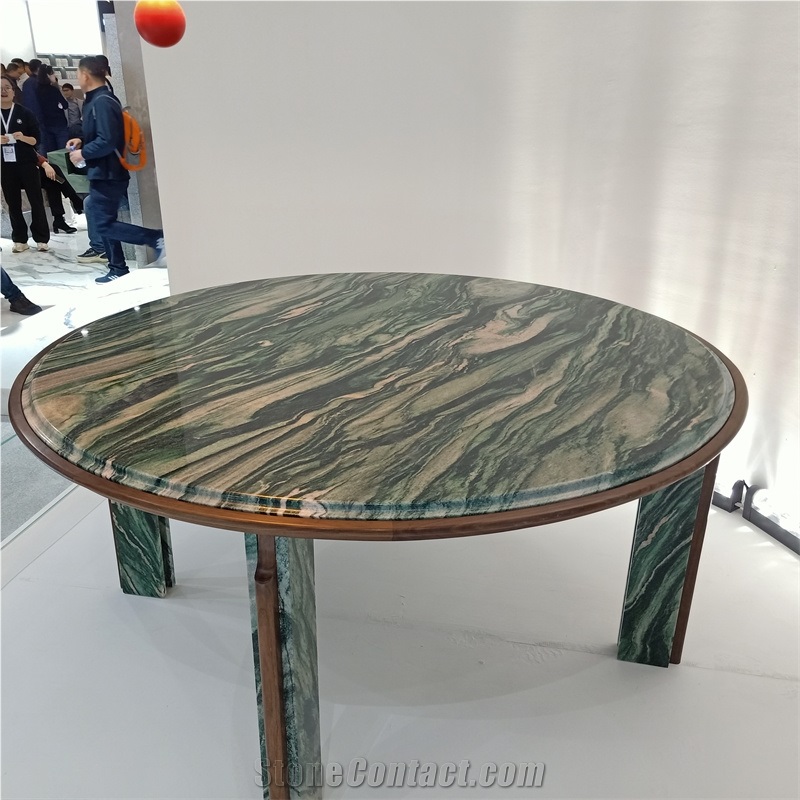 Green Verde Lapponia Quartzite For Home Round Table Top