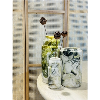 Nature Ice Green Marble Vase For Home Decor Products