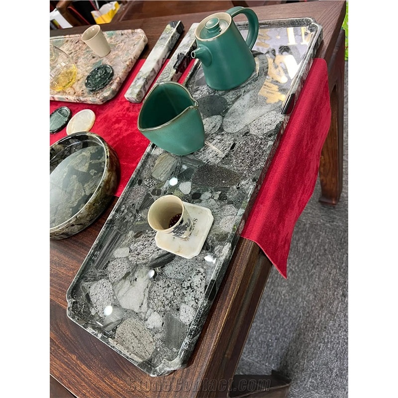 Nature Stone Tea Tray For Kitchen Accessories