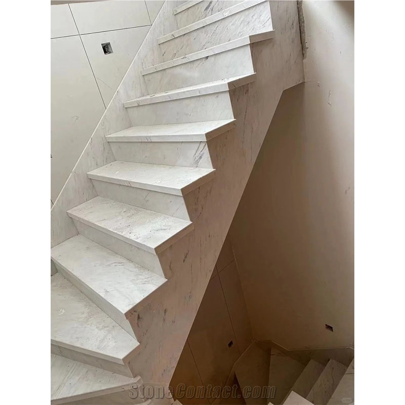 Nature White Polaris Marble Stair For Stone Steps