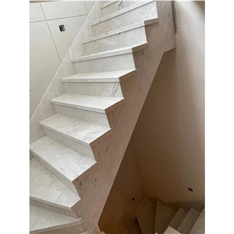 Nature White Polaris Marble Stair For Stone Steps
