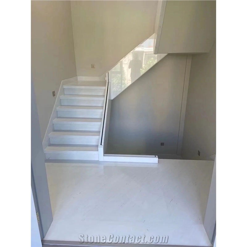 Nature White Polaris Marble Stair For Stone Steps