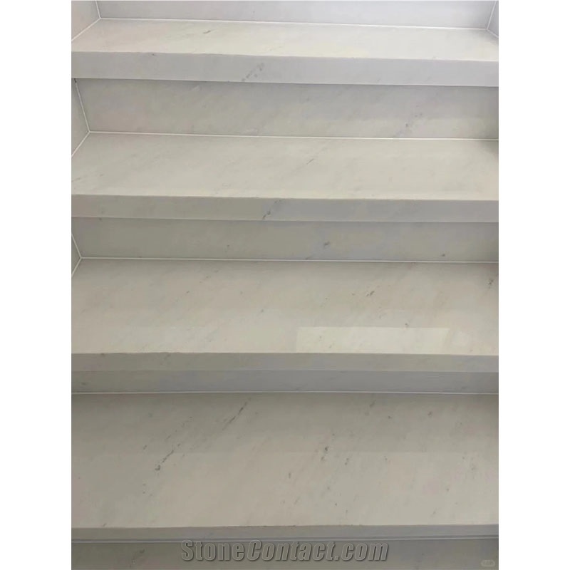 Nature White Polaris Marble Stair For Stone Steps