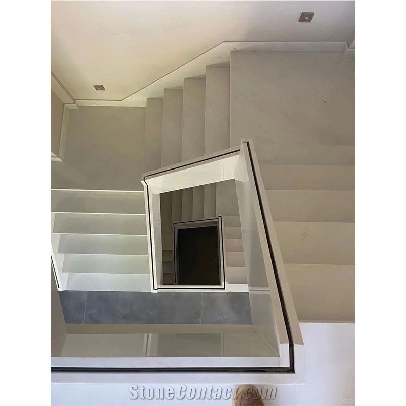 Nature White Polaris Marble Stair For Stone Steps